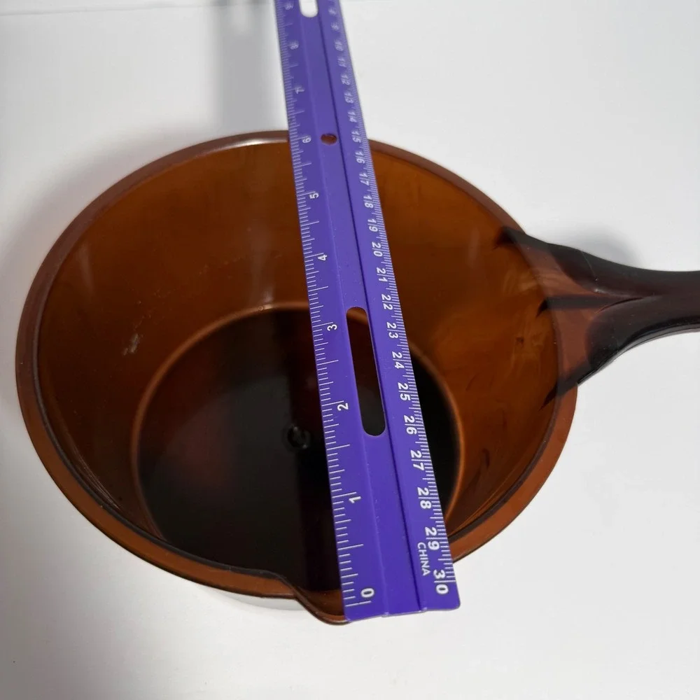 Vintage Amberware Microwave 4 Cups Set 2pc Brown Plastic Pour Spout